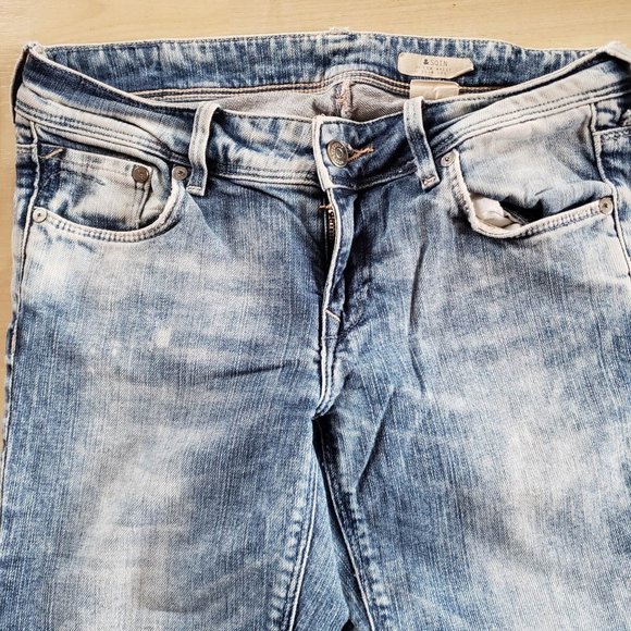 &sqin Brand distressed look/acid wash denim skinny jeans, mild stretch, size 27" - Picture 3 of 9